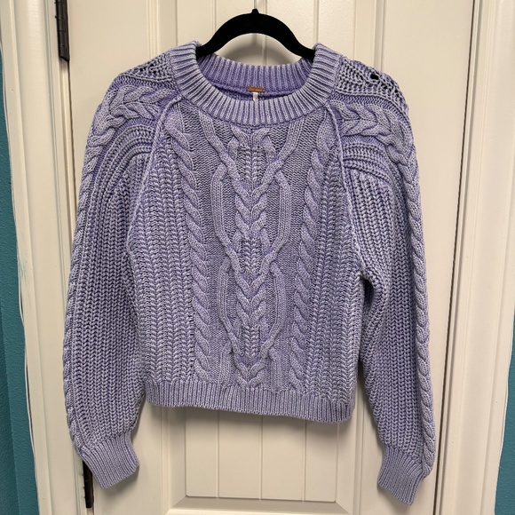 Free People Frankie Lilac Cable Knit Sweater - Picture 1 of 2